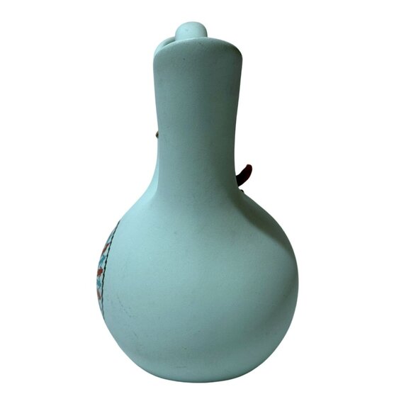 Wedding Vase Hand Painted Pottery Signed Southwestern Tribal Design Fetish - Picture 4 of 9